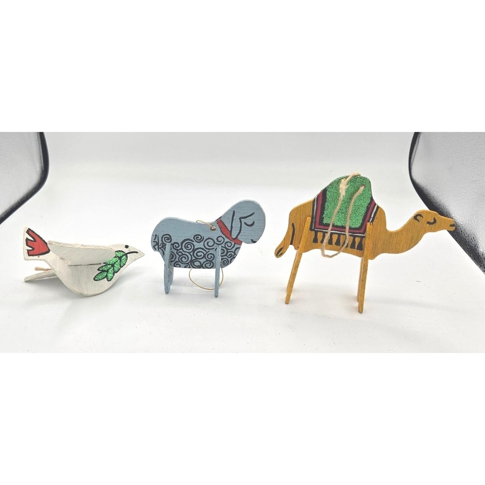 Vtg 13‎ Hand-Painted Wooden Christmas Ornaments (Craft Master '72 Deluxe Set) - Picture 5 of 9